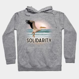 Solidarity Pelican Flying Over the Sea Hoodie